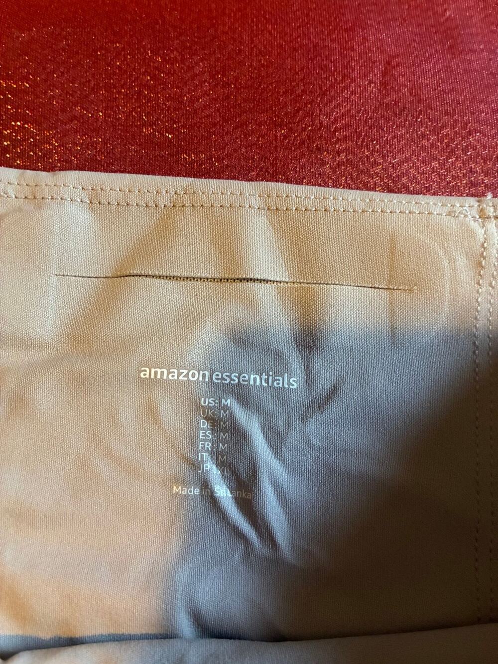 Amazon Essentials Bike Shorts Womens M Athletic Seam Detail Stretch Light Gray
